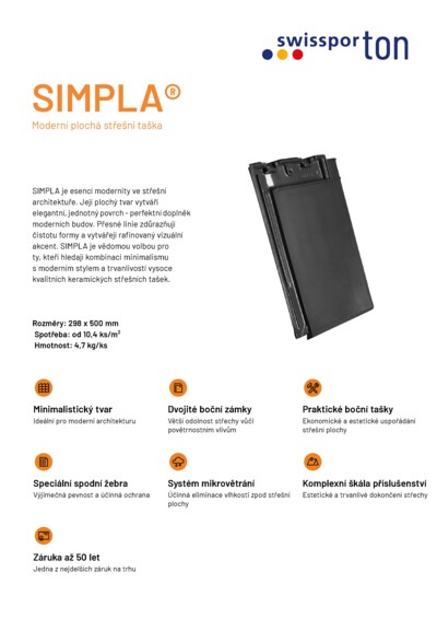 Produktová karta SIMPLA
