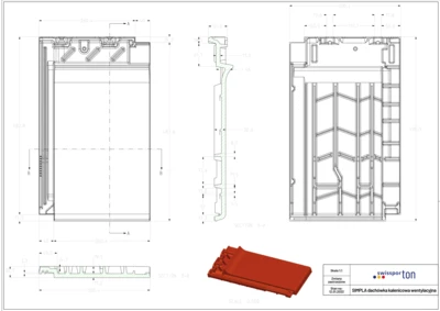tech draw SIMPLA ridge connection ventilating tile.zip