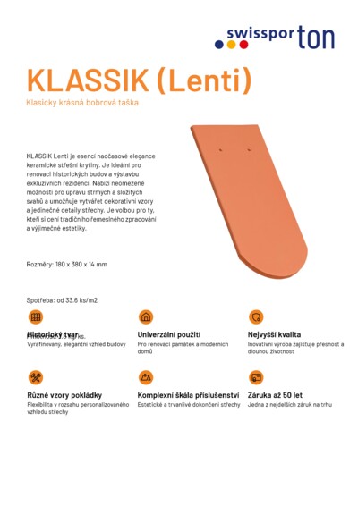 Produktová karta KLASSIK Lenti