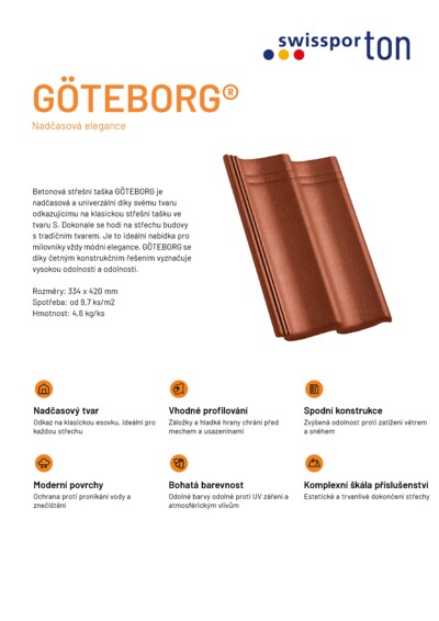 Produktová karta GOTEBORG