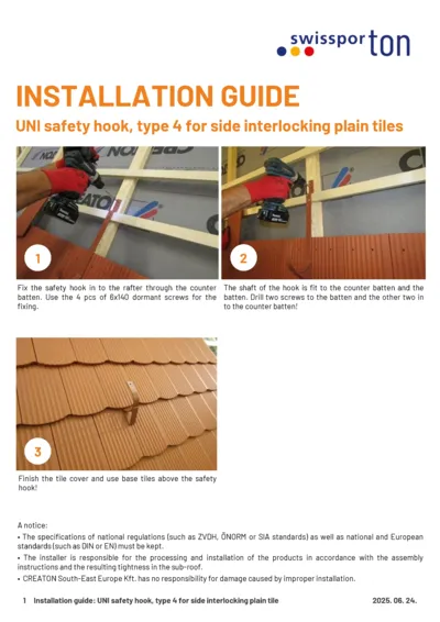 swissporTON_Installation_guide_UNI_safety_hook_type_4_Side_interlocking_Plain_tiles_2025_EN.pdf
